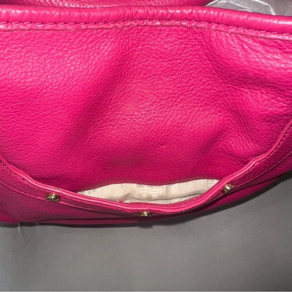 Tory Burch Amanda Magenta Pink Pebbled Leather Hobo Shoulder Bag w/Tassel Charm - Picture 7 of 16